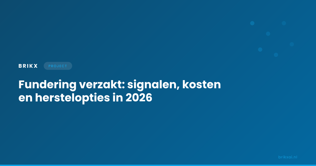 Scheur in gevelmuur boven raamkozijn als signaal van funderingsverzakking — herkennen, kosten en herstelopties 2026