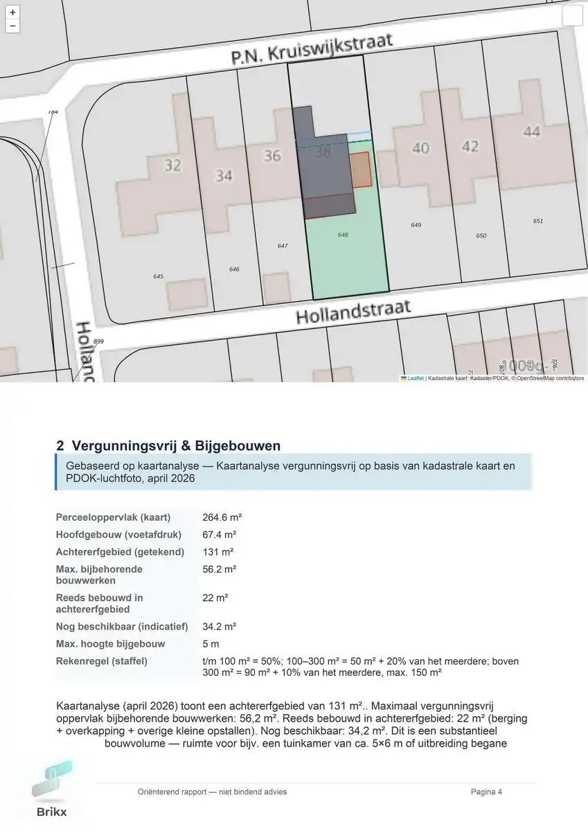 Voorbeeldpagina 4 van een Brikx aankooprapport