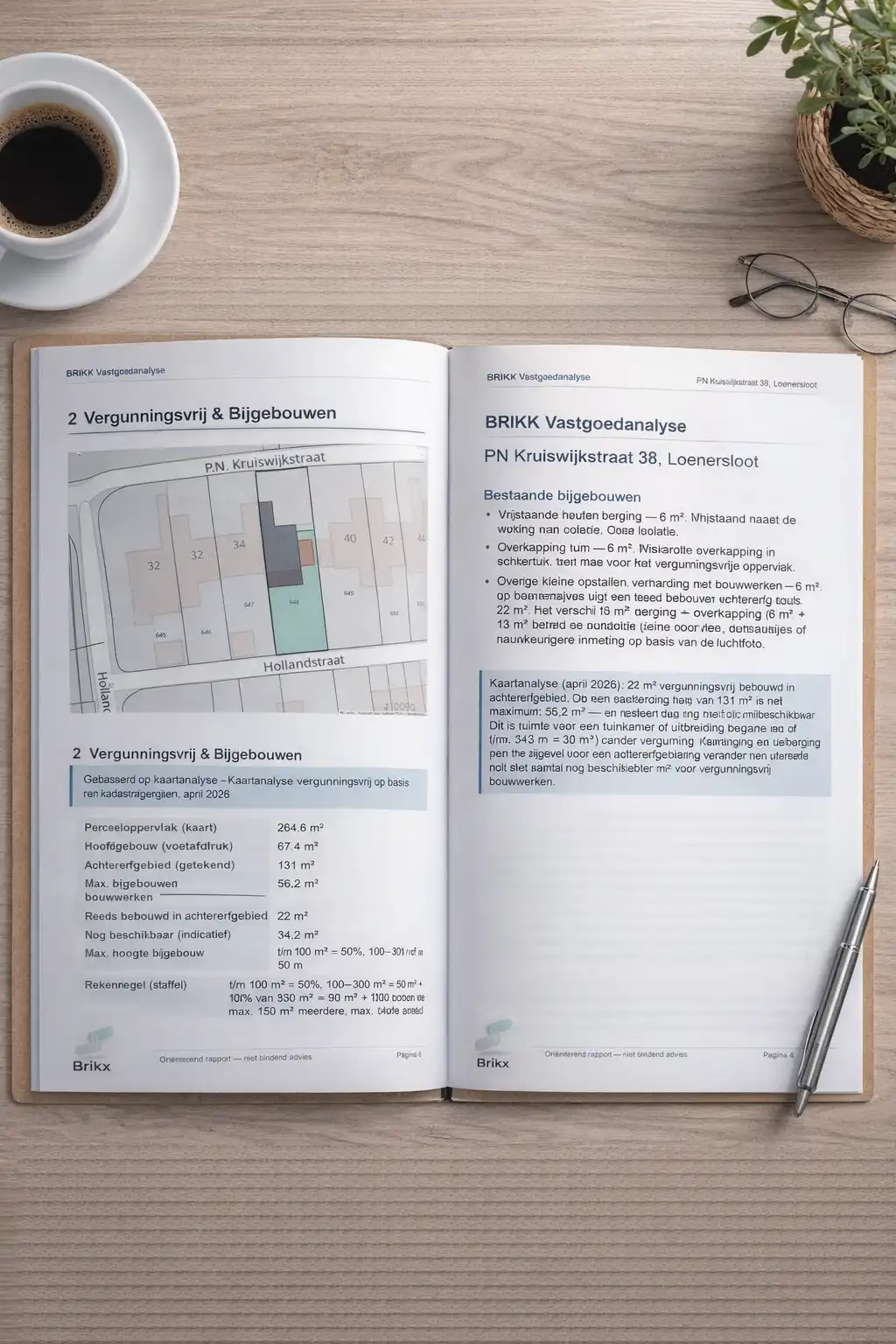 Voorbeeld van een Brikx rapport vergunningsvrij bouwen